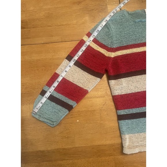 Vtg Pendleton Sweater XL Colorful Stripe Casual Color Block Pullover 90s EUC - Picture 6 of 6